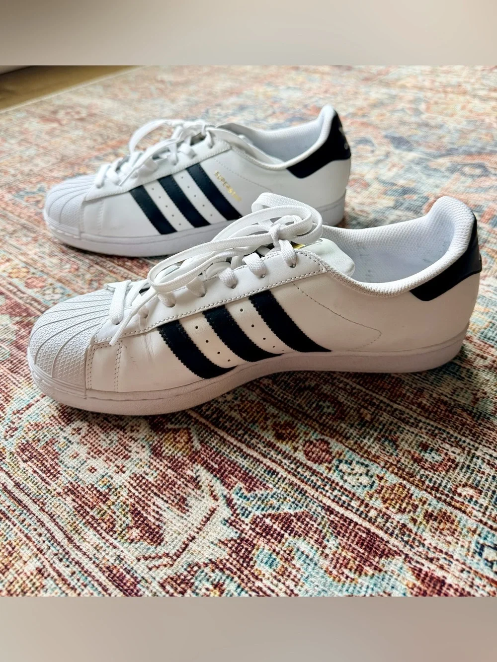 Adidas Originals Superstar Leather Sneakers White Black Men’s Size 11
